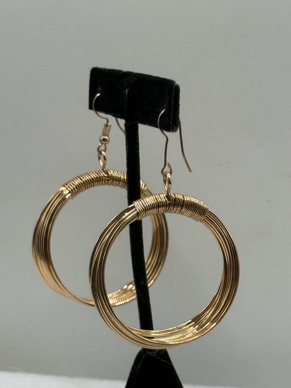 Gold Tone Multi-Wire Hoop Earrings - Women Jewelry